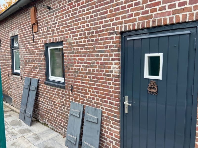 Finished paint job of the door and windows