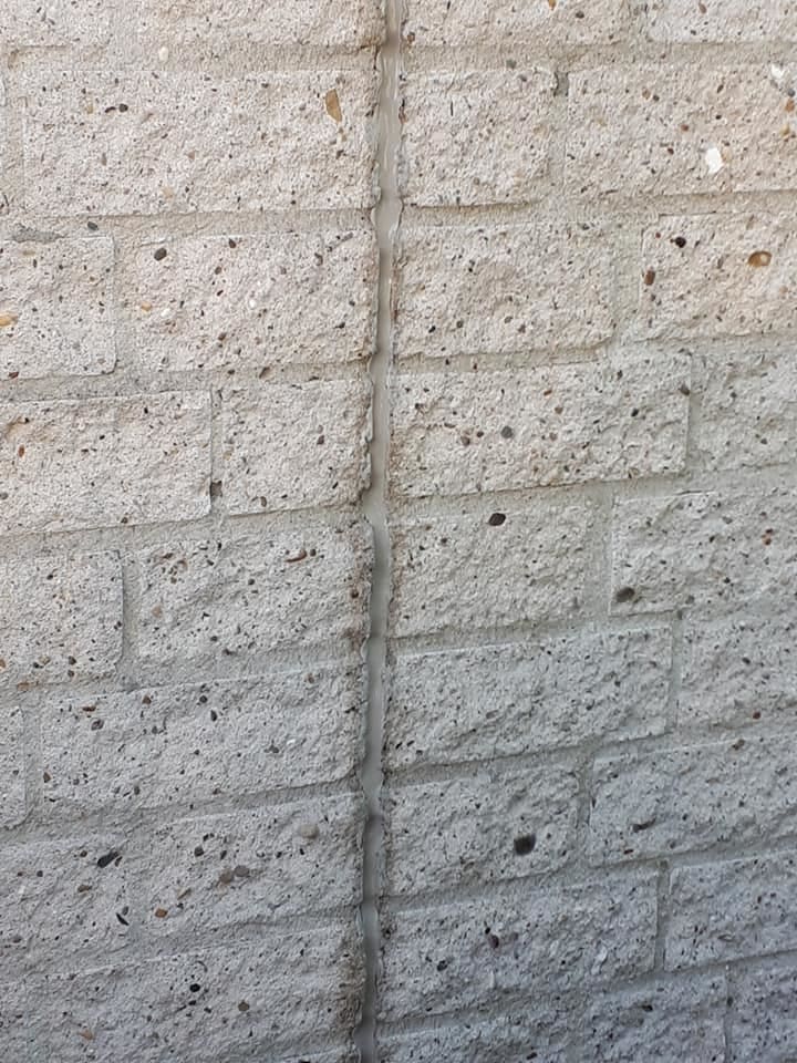 New sealant applied on concrete wall joint